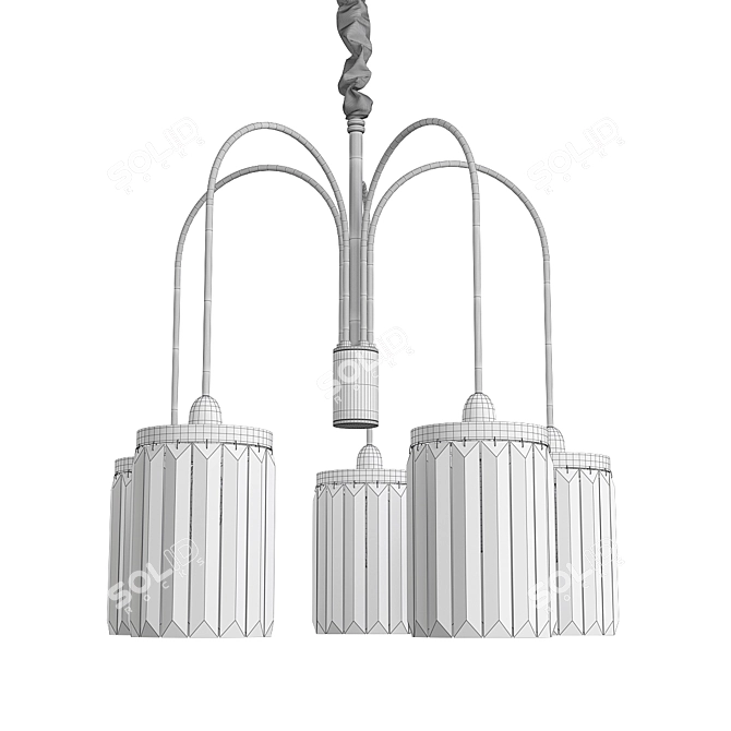 Elegant Newport Gold Chandelier 3D model image 4