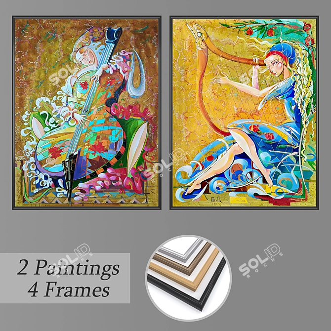 Versatile Set of Wall Paintings 3D model image 1