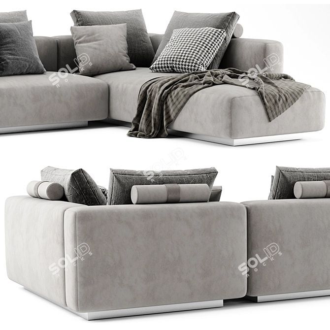 Flexform Lario Chaise Longue Sofa: Stylish and Spacious 3D model image 3
