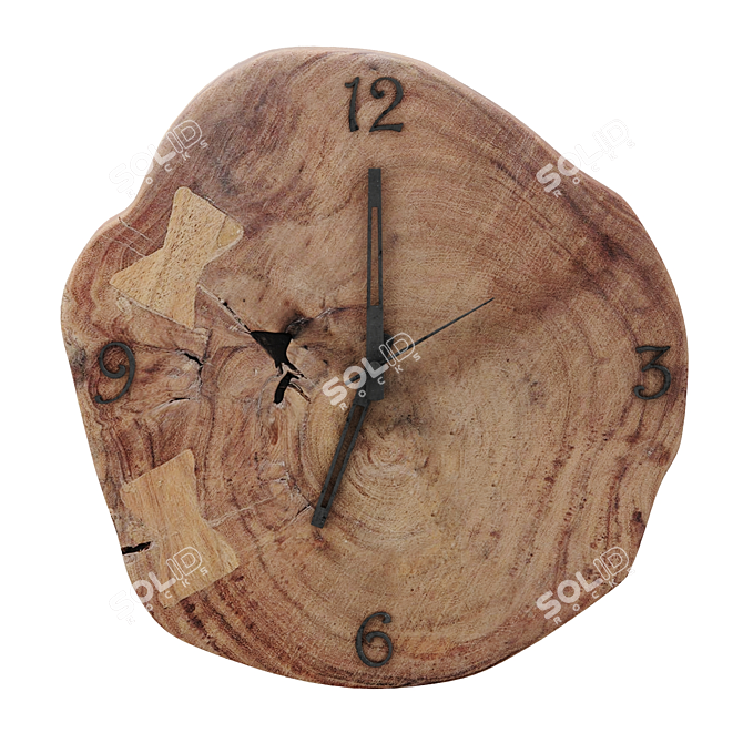 Asiriq Acacia Wood Clock 3D model image 2
