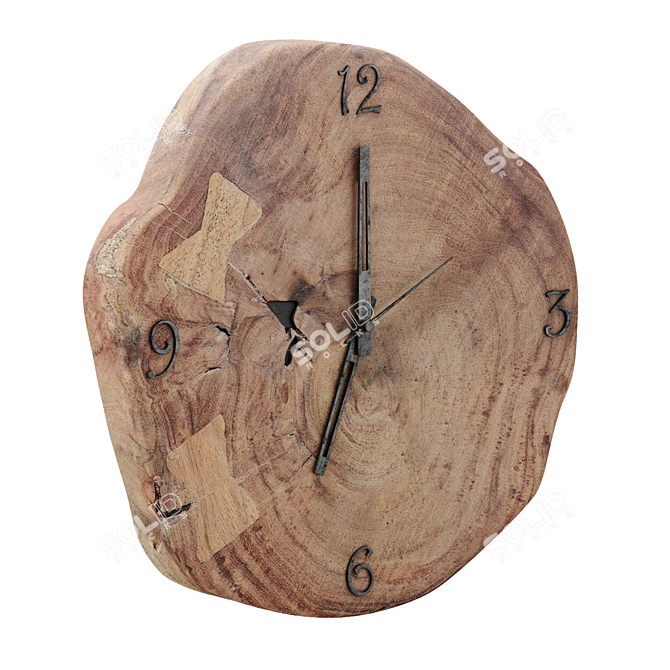 Asiriq Acacia Wood Clock 3D model image 3