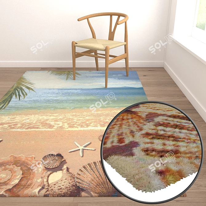 Luxurious Carpet Set: High-Quality Textures & Multiple Variants 3D model image 5