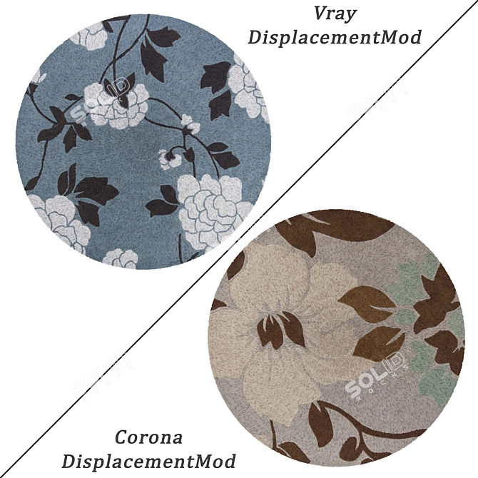 Round Carpets Set 203 - Versatile Rug Collection for Stunning Renders 3D model image 2