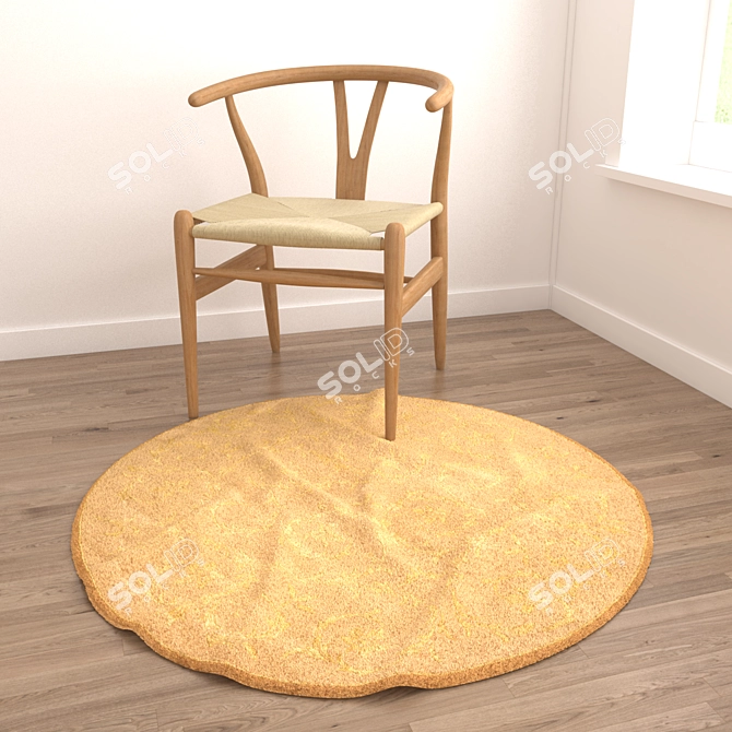 Round Carpets Set 206: Versatile 6-Piece Rug Collection 3D model image 4