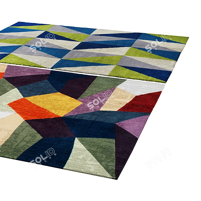 Elegant Polys Vets Rug 3D model image 2