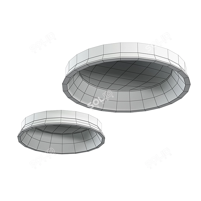 Recessed Diffused Light Luminaire: 90° Angle, High Brightness, 90Ra 3D model image 2