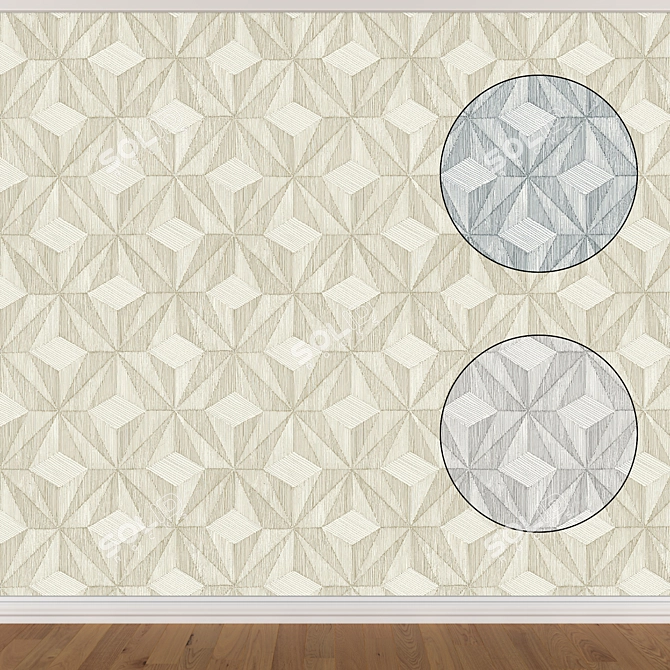 Seamless Wallpaper Set | 3 Designs 3D model image 1