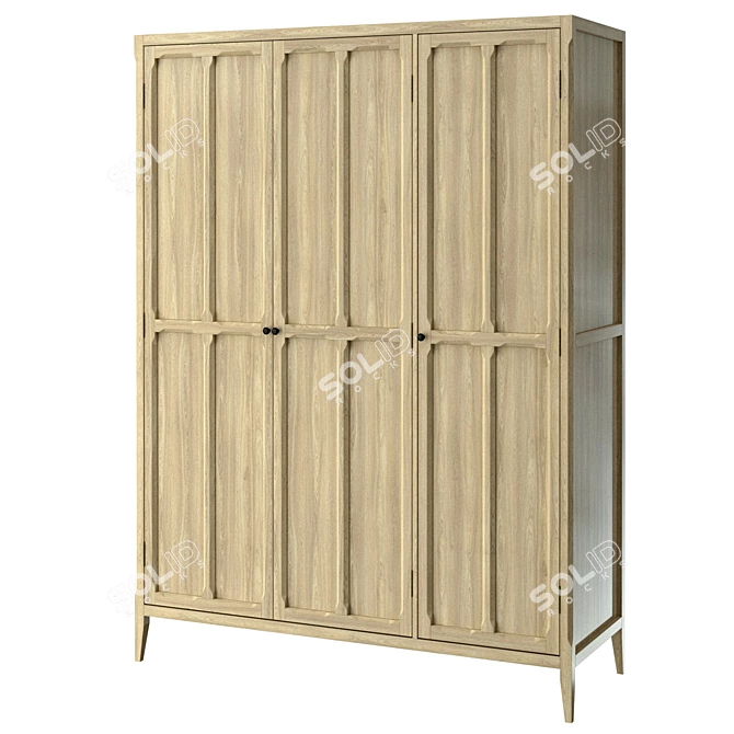 Eugenie 3-Door Wardrobe - Sleek and Spacious 3D model image 1