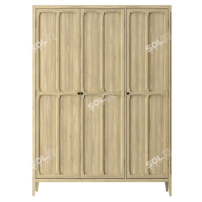 Eugenie 3-Door Wardrobe - Sleek and Spacious 3D model image 2