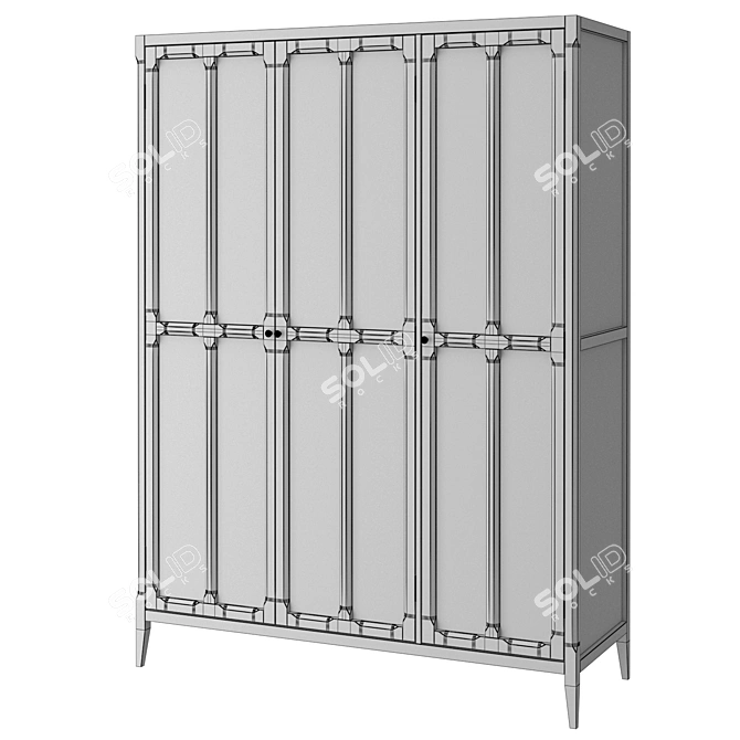 Eugenie 3-Door Wardrobe - Sleek and Spacious 3D model image 3