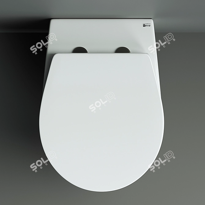 Ceramica Nova Pearl Hanging Toilet (CN8001) - Animated Lid and Seat 3D model image 3