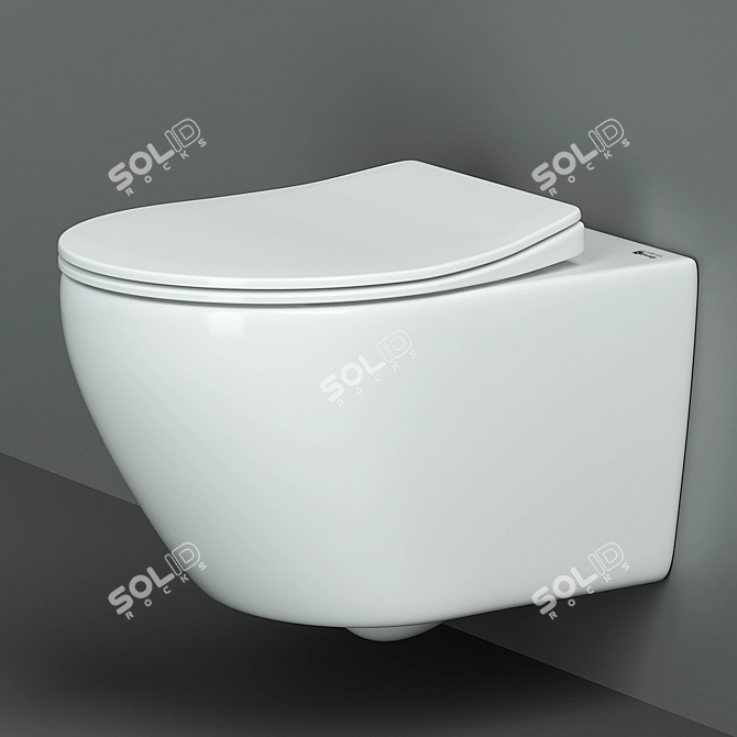 Ceramica Nova Pearl Hanging Toilet (CN8001) - Animated Lid and Seat 3D model image 4