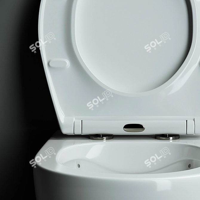 Ceramica Nova Pearl Hanging Toilet (CN8001) - Animated Lid and Seat 3D model image 5