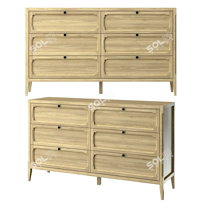 6-Drawer Eugenie Chest: Stylish and Spacious 3D model image 1