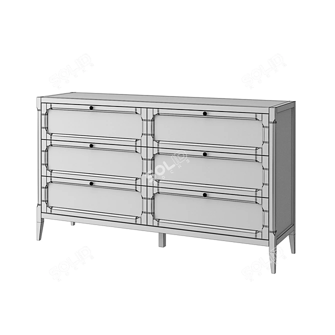 6-Drawer Eugenie Chest: Stylish and Spacious 3D model image 2