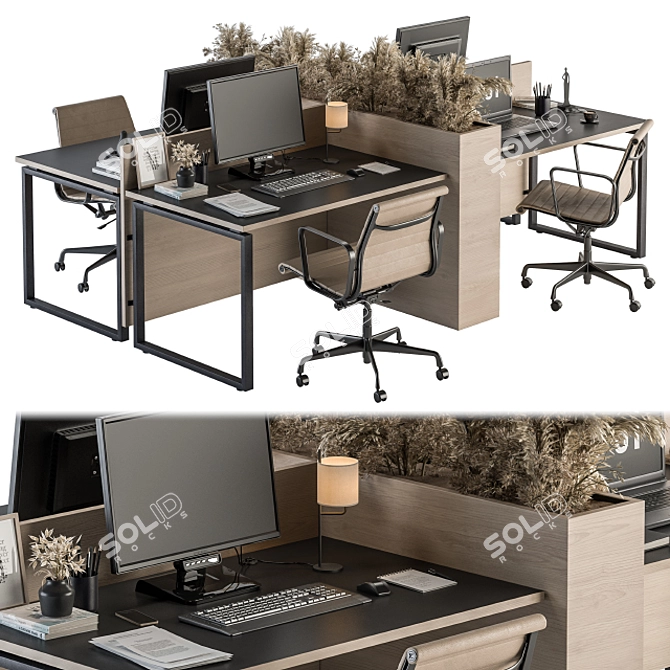 SleekWork Office Set 20 - Modernize Your Workplace 3D model image 1