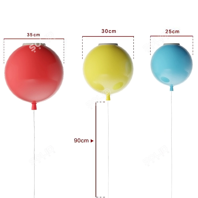 Modern Balloon Lamp 3D model image 3