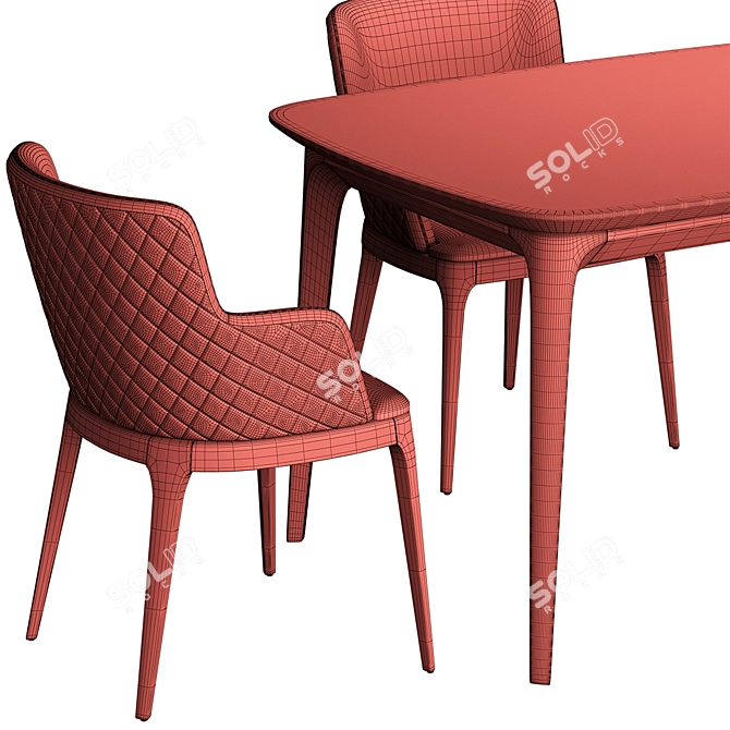 Magda Couture Folding Table Set 3D model image 5