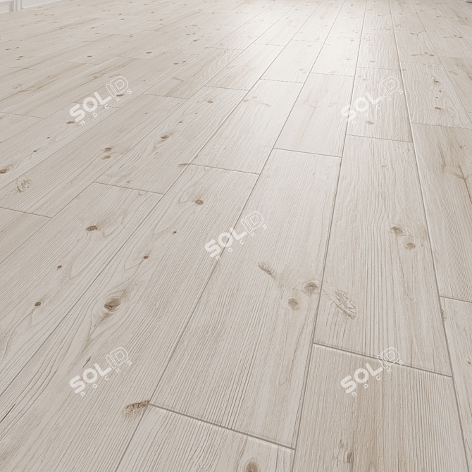 Cedar White Floor Tile: Exquisite Wood Texture at Your Feet 3D model image 1