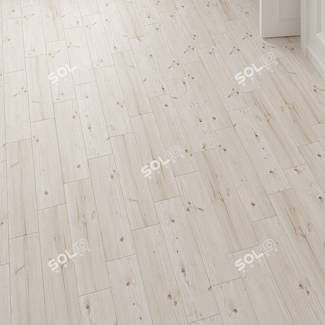 Cedar White Floor Tile: Exquisite Wood Texture at Your Feet 3D model image 2