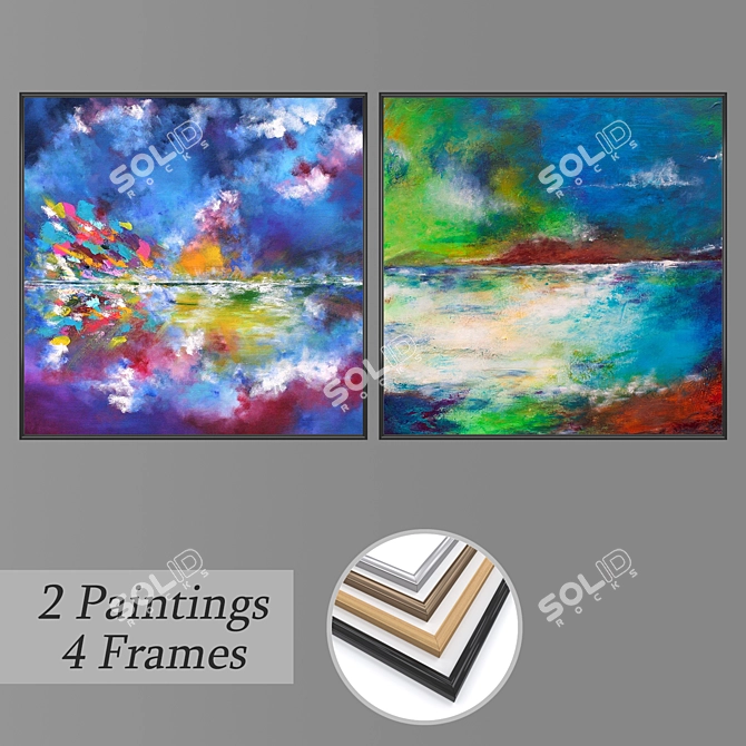 Artistic Wall Painting Set: No. 3122 3D model image 1