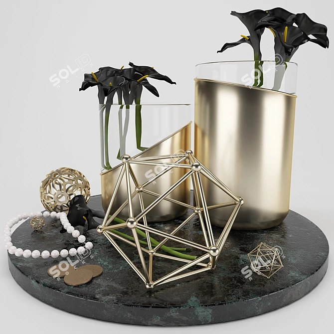 Elegant Calla Lily Decor Set 3D model image 7