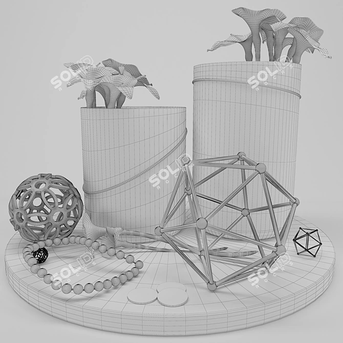 Elegant Calla Lily Decor Set 3D model image 9