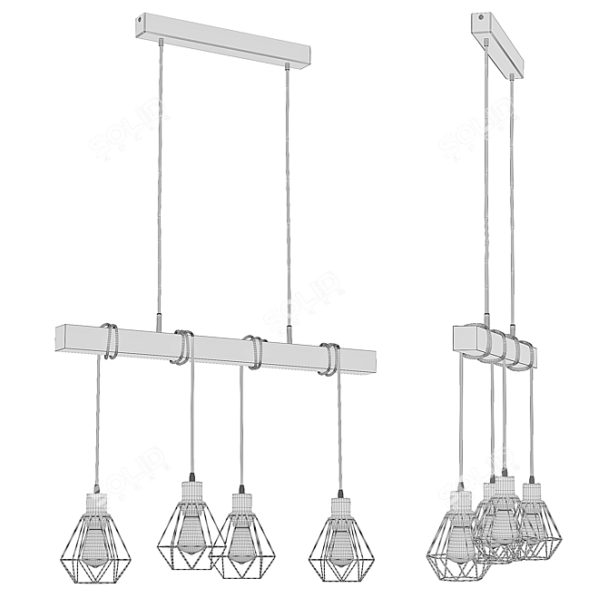 Elegant Townshend Pendant Light 3D model image 3