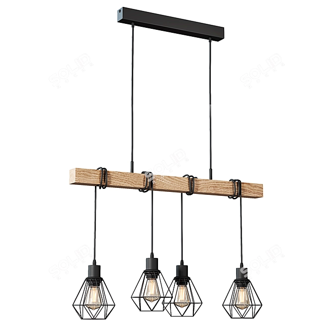 Elegant Townshend Pendant Light 3D model image 5