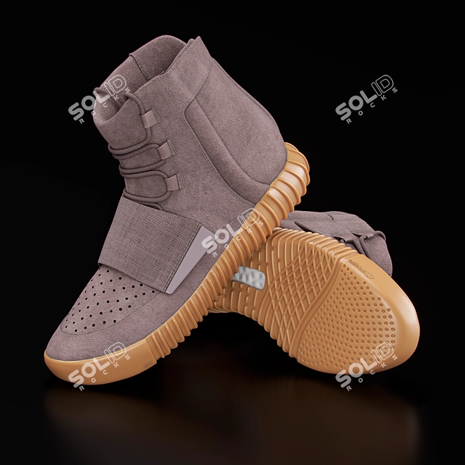 Designer Suede Comfort: YEEZY BOOST 750 3D model image 1