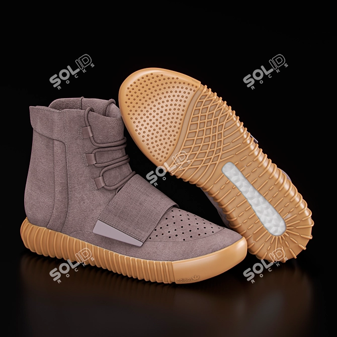 Designer Suede Comfort: YEEZY BOOST 750 3D model image 2