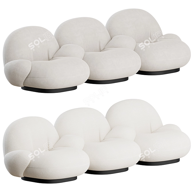 GUBI Pacha 3-Seater: Elegant & Comfortable Sofa 3D model image 3
