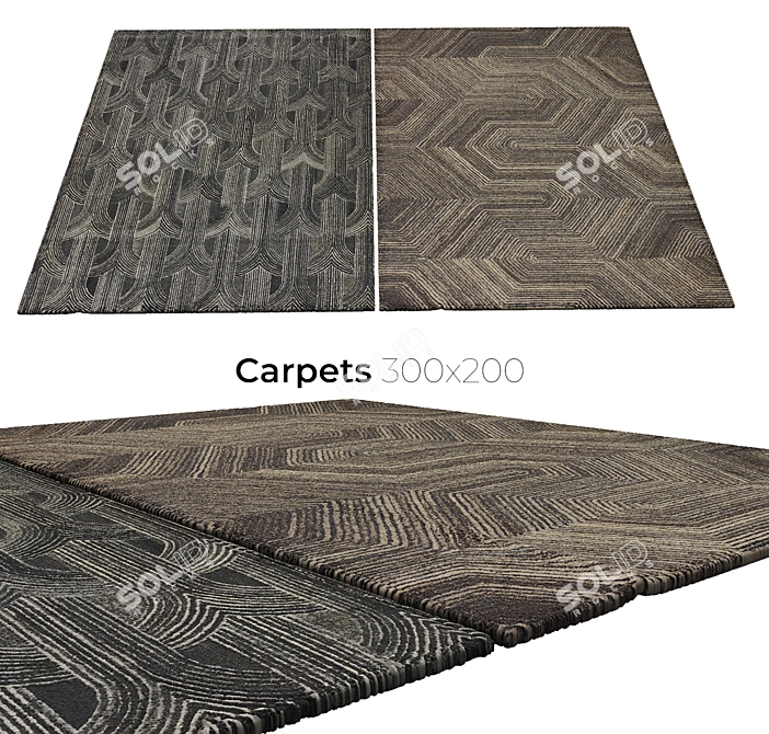  Luxurious Handmade Carpets: 8,754 Polys, 8,808 Verts 3D model image 1