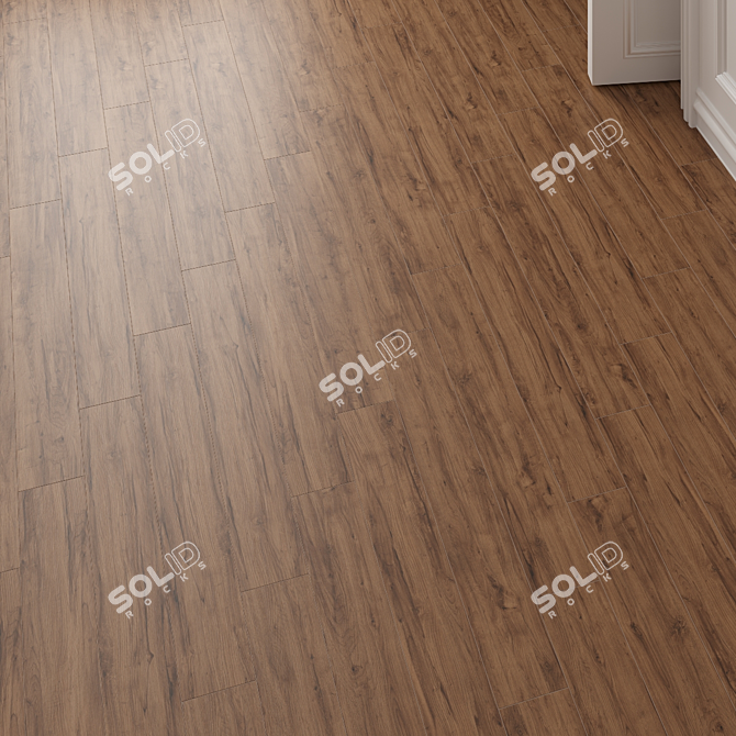 Aurora Brown Wood Textured Floor Tile 3D model image 2