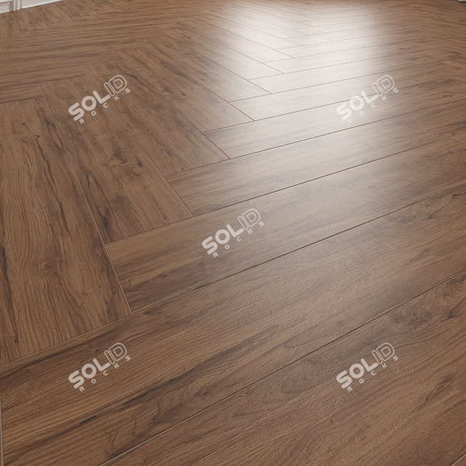 Aurora Brown Wood Textured Floor Tile 3D model image 3