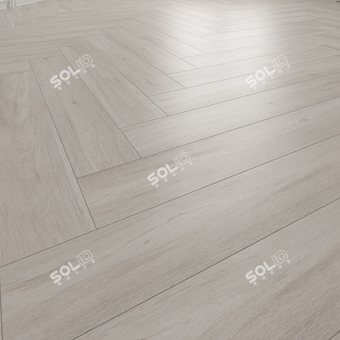 Madrid White Wood Texture Floor Tile 3D model image 3