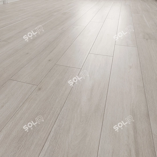 Madrid White Wood Texture Floor Tile 3D model image 5