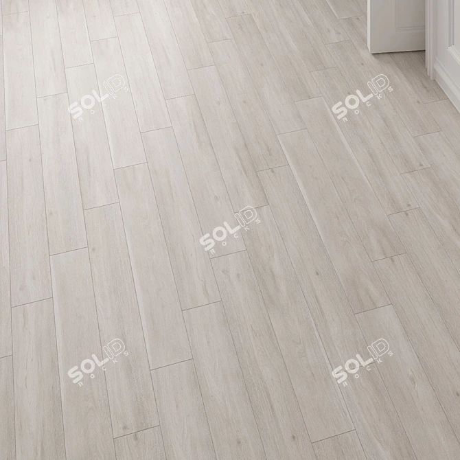 Madrid White Wood Texture Floor Tile 3D model image 6