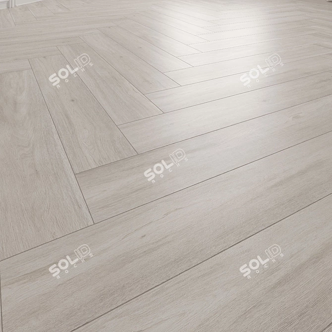 Madrid White Wood Texture Floor Tile 3D model image 7