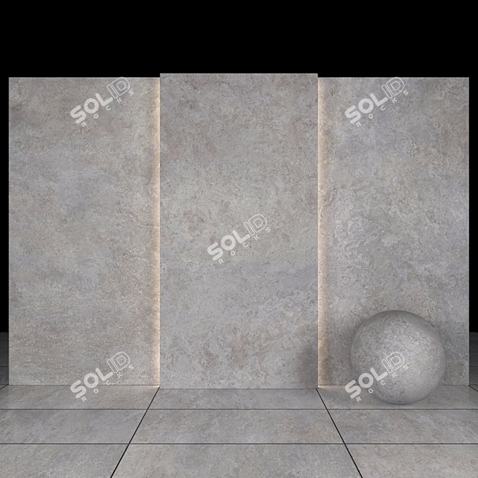 Elegant Lava Gray Marble Slabs & Tiles 3D model image 1