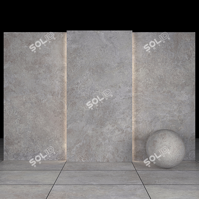 Elegant Lava Gray Marble Slabs & Tiles 3D model image 2