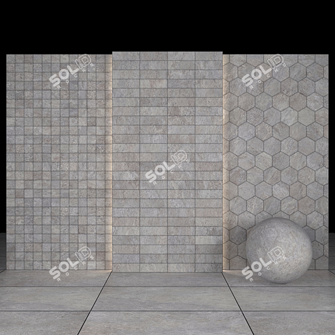 Elegant Lava Gray Marble Slabs & Tiles 3D model image 3