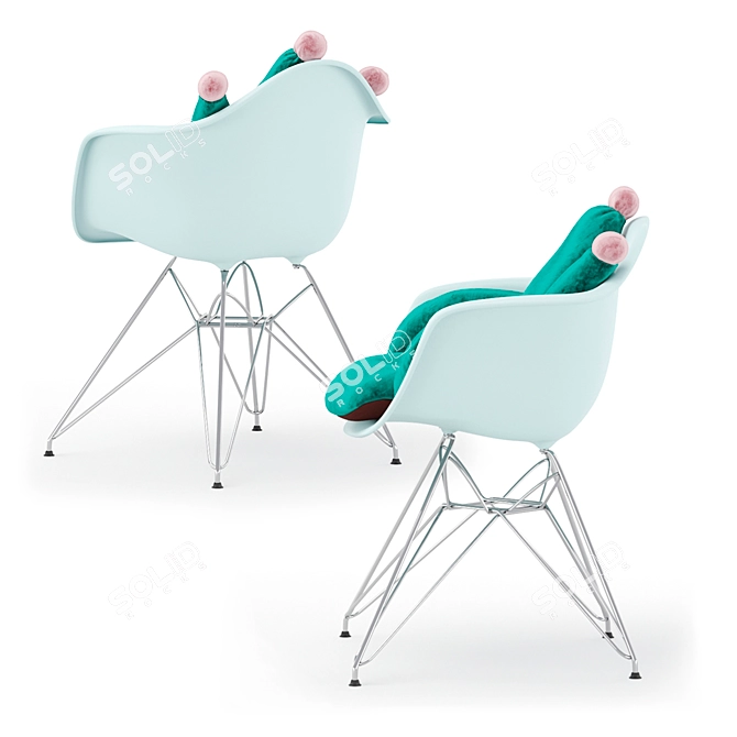 Vitra DAR Chair: Elegant Design with Xiang Y Integrated Cushion 3D model image 4