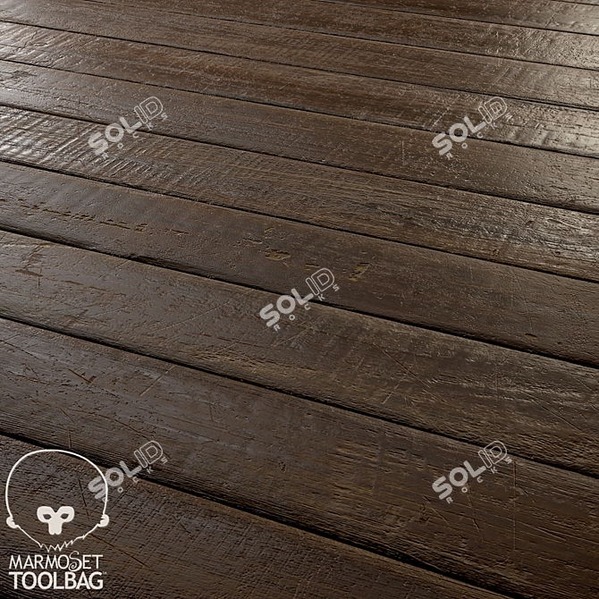 Vintage Parquet: Rusty Elegance 3D model image 1