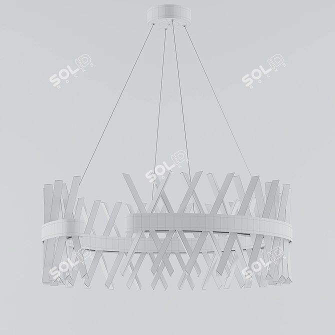 Divinare Corona: Sophisticated Steel and Crystal Lighting 3D model image 5