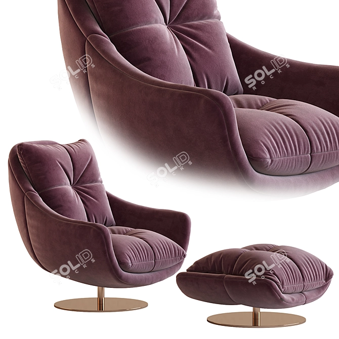 Sophia Swivel Armchair: Modern Comfort for Your Space 3D model image 2