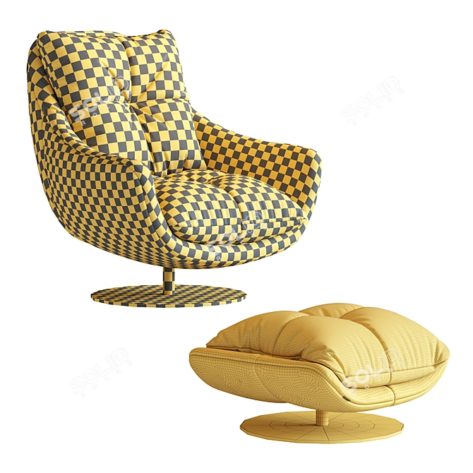 Sophia Swivel Armchair: Modern Comfort for Your Space 3D model image 5