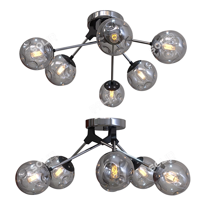 Evoluce Marea Sleek Metal and Glass Pendant 3D model image 1