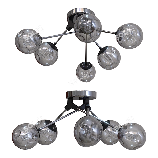 Evoluce Marea Sleek Metal and Glass Pendant 3D model image 2