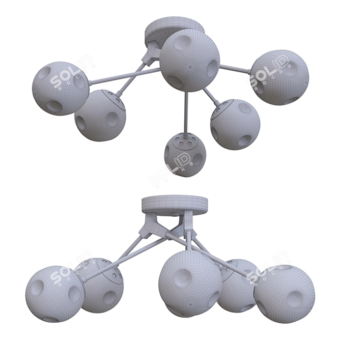 Evoluce Marea Sleek Metal and Glass Pendant 3D model image 3